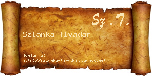 Szlanka Tivadar névjegykártya